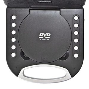 Magnavox MTFT750-BK Portable 7 inch TFT DVD/CD Player with Remote Control and Car Adapter in Black | Rechargeable Battery | Headphone Jack | Built-In Speakers |