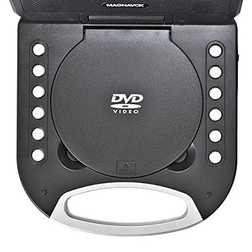 Magnavox MTFT750-BK Portable 7 inch TFT DVD/CD Player with Remote Control and Car Adapter in Black | Rechargeable Battery | Headphone Jack | Built-In Speakers |