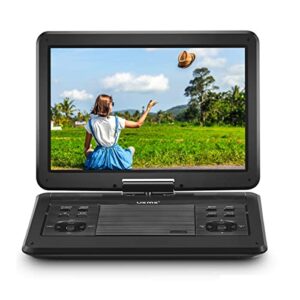 ueme 16”portable dvd player with 14”hd large screen, mobile dvd player for kids with rechargeable battery, support usb/sd card/sync tv and multiple disc formats