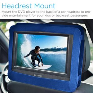 Ematic 10" Portable DVD Player with Headphones and Car-Headrest Mount - EPD116bu