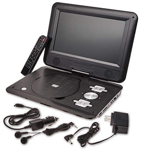 ONN 10" Portable DVD and Media Player with USB, Aux 3.5mm, & 5-hr Battery 180 Degree Swivel Screen 100008691