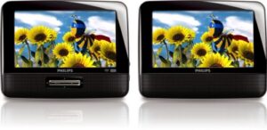 philips pd7012/37 7-inch lcd dual screen portable dvd player, black (discontinued by manufacturer)