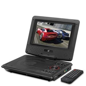 gpx pd701b pd701b standard portable dvd player with 7-in. swivel screen and remote