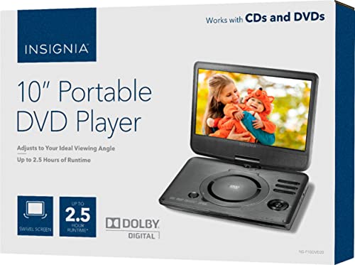 Insignia 10in Portable DVD Player with Swivel Screen Black,NS-P10DVD20