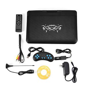 Portable DVD Player, 10.1in 3D Stereo, Support U Disk/SD/MS/MMC Card, Multiple TV Channels, Support Game Disk, with Gamepad, 270° Rotatable, Anti-Vibration, Memory Function, Rechargeable (US)