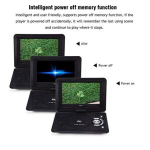 Portable DVD Player, 10.1in 3D Stereo, Support U Disk/SD/MS/MMC Card, Multiple TV Channels, Support Game Disk, with Gamepad, 270° Rotatable, Anti-Vibration, Memory Function, Rechargeable (US)