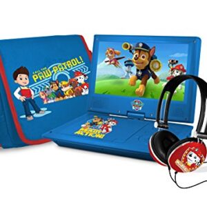 Ematic NKBY6341 Wired Nickelodeons Paw Patrol Theme 7-Inch Portable DVD Player with Headphones and Travel Bag, Blue