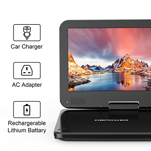 Portable DVD Player with 10.5" HD Screen by DBPOWER, Support Rechargeable,Multiple Disc Formats, USB/SD Card,with High Volume Speaker