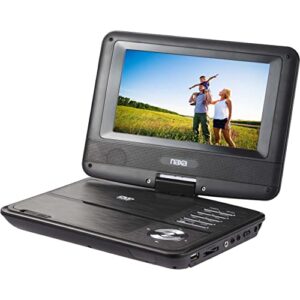 naxa electronics npd-703 7-inch tft lcd swivel screen portable dvd player – black lacquer