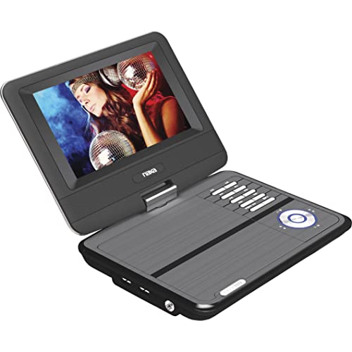 NAXA Electronics NPD-703 7-Inch TFT LCD Swivel Screen Portable DVD Player - Black lacquer