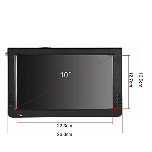 Acogedor 10" Portable HDMI Small TV, ATSC Car TV Digital Television Smart TV, 1080P HD Video Player with USB/TF Card Slot, Bracket, Built-in Rechargeable Battery