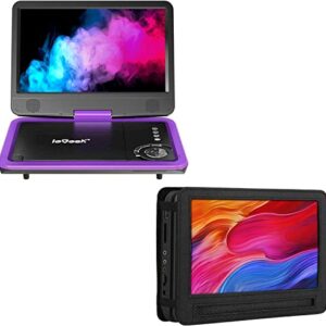 ieGeek 12.5" Purple Portable DVD Player and Car Headrest Mount Holder Strap Case, Car Travel DVD Players 5 Hrs Rechargeable Battery, Region-Free Video Player for Kids Elderly, Remote Control, Sync TV
