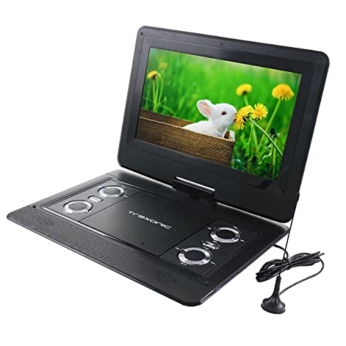 Trexonic 12.5 Inch Portable TV+DVD Player with Color TFT LED Screen and USB/HD/AV Inputs