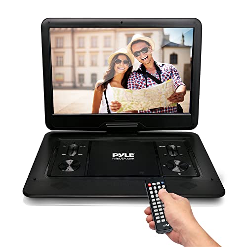 Pyle 17.9" Portable CD/DVD Player - Multimedia Disc Player w/Hi-Res HD Swivel Screen, Rechargeable Battery, USB/SD Support - Includes Earphone, Cigarette Lighter Car Charger, Remote Control