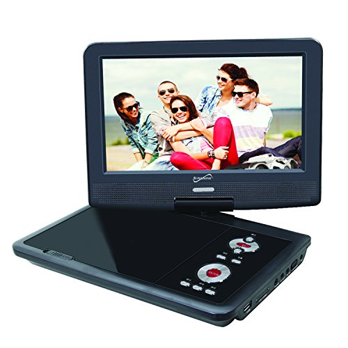 SuperSonic SC-259 Portable DVD Player 9" and Digital TV: USB and SD inputs with Built-in Lithium Ion Battery and Swivel Display