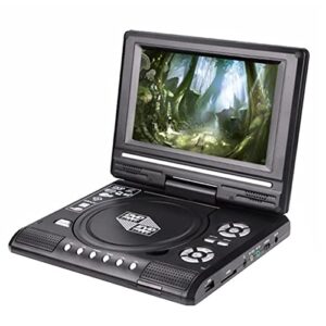 lopeceal portable dvd player 9.8 inches clarity tv function built-in reader swivel screen mobile player travel us plug