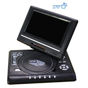 Lopeceal Portable DVD Player 9.8 Inches Clarity TV Function Built-in Reader Swivel Screen Mobile Player Travel US Plug