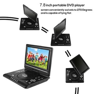 Lopeceal Portable DVD Player 9.8 Inches Clarity TV Function Built-in Reader Swivel Screen Mobile Player Travel US Plug