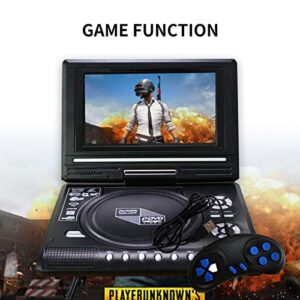 Lopeceal Portable DVD Player 9.8 Inches Clarity TV Function Built-in Reader Swivel Screen Mobile Player Travel US Plug