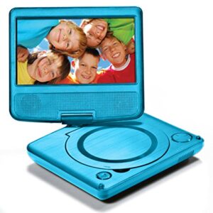 LEXiBOOK Portable DVD Player for Kids, 7" LCD Screen, 2 Built-In Stereo Speakers, USB Port, Built-In Rechargeable Battery, Blue, DVDP1