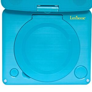 LEXiBOOK Portable DVD Player for Kids, 7" LCD Screen, 2 Built-In Stereo Speakers, USB Port, Built-In Rechargeable Battery, Blue, DVDP1