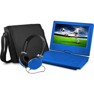 onn onb15av211e 9″ portable dvd player with matching headphones and bag