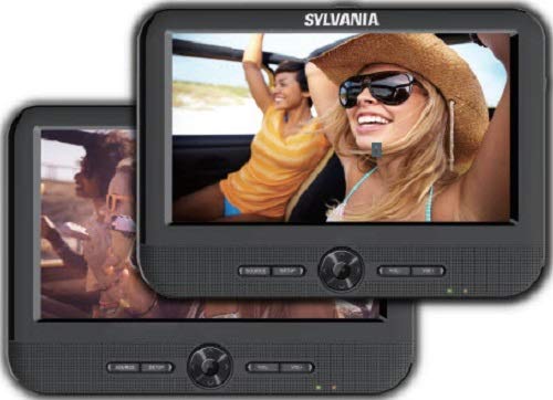 Sylvania 7-Inch Twin Mobile Dual Screen/Dual DVD Portable DVD Player - Play Same or Separate Movies