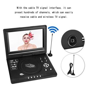 9.8'' Portable DVD Player, HD LCD Swivel Screen DVD Player Mini Game TV Player FM Radio Receiver for Kids Car with AV Input/Output Support SD/USB Compatible with AVI, EVD, DVD, SVCD, VCD, CD etc (US)