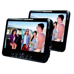 sylvania sdvd1082 10.1-in. portable dual-screen 720p hd dvd and media player with mounting straps