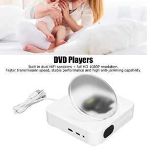 Jopwkuin Portable DVD Players CD Player Wall Mountable KC606 Dual Speakers Home DVD Players with CD, DVD, CD R/RW, DVD R/+R, DVD+RW/RW, VCD, U Disk Play Function for Language Learning(US Plug)