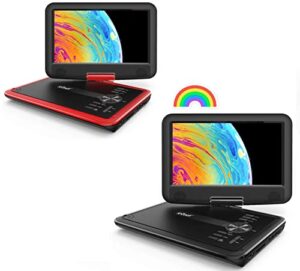 iegeek 11.5” black and red portable dvd player