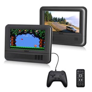 RCA (DRC69705E28G) - 7” Dual Screen Mobile DVD Player System & Game Pad - Set of Two 7-Inch Screens, (6-Piece Kit)