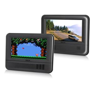 RCA (DRC69705E28G) - 7” Dual Screen Mobile DVD Player System & Game Pad - Set of Two 7-Inch Screens, (6-Piece Kit)