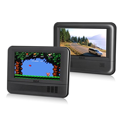 RCA (DRC69705E28G) - 7” Dual Screen Mobile DVD Player System & Game Pad - Set of Two 7-Inch Screens, (6-Piece Kit)