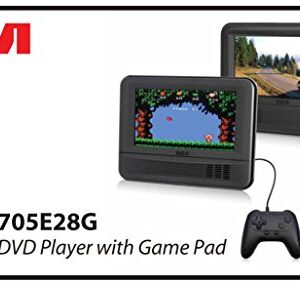 RCA (DRC69705E28G) - 7” Dual Screen Mobile DVD Player System & Game Pad - Set of Two 7-Inch Screens, (6-Piece Kit)