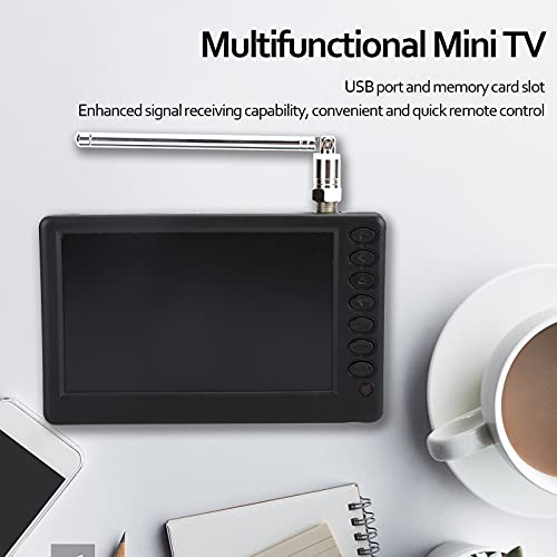 Zunate 5inch Portable Digital TV, 1080p Portable TV for ATSC Digital TV, Car Digital TV Support USB/Memory Card with 1500mAh Rechargeable Battery for Kitchen,Car Travel, Camping