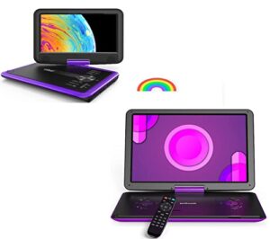 iegeek 16.9” purple portable dvd player and 11.5” purple portable dvd player