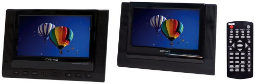 Craig 7-Inch TFT Dual Screen Portable DVD Player, Black (CTFT719)