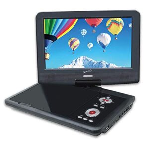 supersonic sc-179 portable dvd player 9″ high definition: usb and sd inputs with built-in lithium ion battery and swivel display