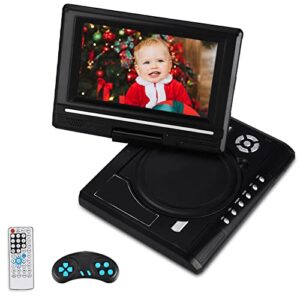7inch portable dvd player, vbestlife mini car cd tv/game function swivel 16:9 screen large memory with rechargeable battery for car/home/outdoor(us)