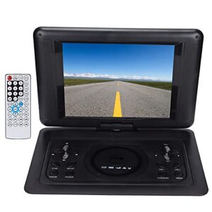 eboxer-1 12″ portable dvd player with 270° high brightness swivel screen, supports av/tv player/fm radio receiver/card reader/dvd/game play,remote controller (black)(us)