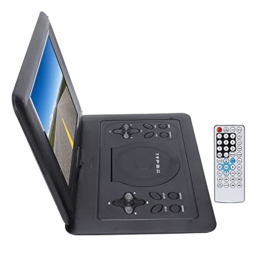 eboxer-1 12" Portable DVD Player with 270° High Brightness Swivel Screen, Supports AV/TV Player/FM Radio Receiver/Card Reader/DVD/Game Play,Remote Controller (Black)(US)