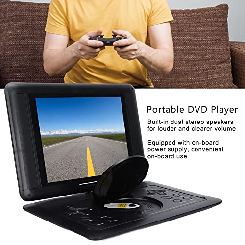 eboxer-1 12" Portable DVD Player with 270° High Brightness Swivel Screen, Supports AV/TV Player/FM Radio Receiver/Card Reader/DVD/Game Play,Remote Controller (Black)(US)