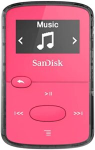 sandisk 8gb clip jam mp3 player, pink – microsd card slot and fm radio – sdmx26-008g-g46p