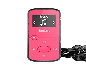 SanDisk 8GB Clip Jam MP3 Player, Pink - microSD card slot and FM Radio - SDMX26-008G-G46P