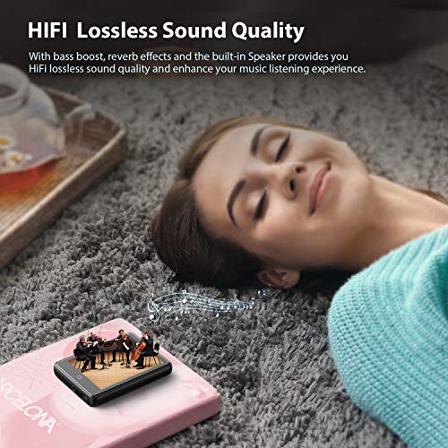 YFFIZQ 80GB MP3 Player with Bluetooth 5.1,2.8'' Full Touch Screen MP4 Player with Speaker,Portable HiFi Lossless Sound MP3 Player with FM Radio,Voice Recorder,E-Book,Armband,Support up to 128GB