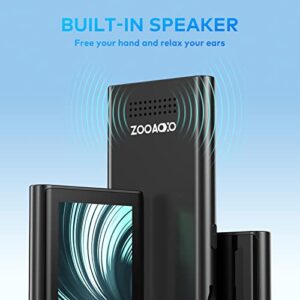 64GB MP3 Player, ZOOAOXO Music Player with Bluetooth 5.2, Built-in HD Speaker, FM Radio, Voice Recorder, Mini Design, Weigh 2.4 oz, HiFi Sound, Ideal for Sport, Earphones Included