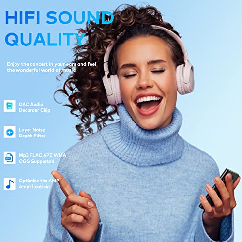 64GB MP3 Player, ZOOAOXO Music Player with Bluetooth 5.2, Built-in HD Speaker, FM Radio, Voice Recorder, Mini Design, Weigh 2.4 oz, HiFi Sound, Ideal for Sport, Earphones Included