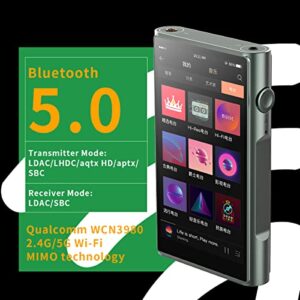 SHANLING M6 Ultra MP3/MP4 Player,Portable Music Player,Hi-Res Bluetooth Audio Player,2.4G/5G WiFi|5.0in Screen|4+64GB|16X MQA|4X AK4493SEQ|Android10 Snapdragon 665|3.5&4.4mm|900mW@32Ω Output (Green)