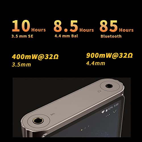 SHANLING M7 Digital Audio Player,Portable MP3/MP4 Player,Hi-Res Bluetooth Music Player,2.4G/5G WiFi|ES9038Pro DAC|5.0inch HD Screen|6+128GB|Android10 Snapdragon 665|16X MQA|3.5&4.4mm|900mW@32Ω Output